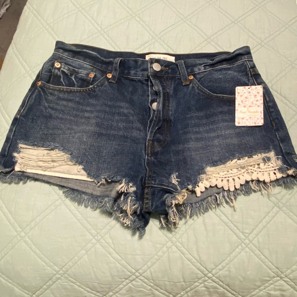 NWT Free People Distressed Denim Shorts